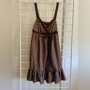 BCBGMaxAzria Brown Polka Dot Midi Dress